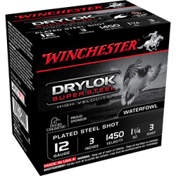 Winchester Drylok Super Steel HV 12 Ga 3" 1-1/4 Oz Case 250 Rd